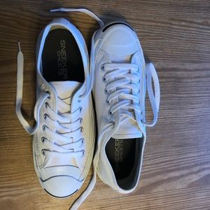 Converse, Jack Purcell - white canvas, low top running shoe, women’s 8.